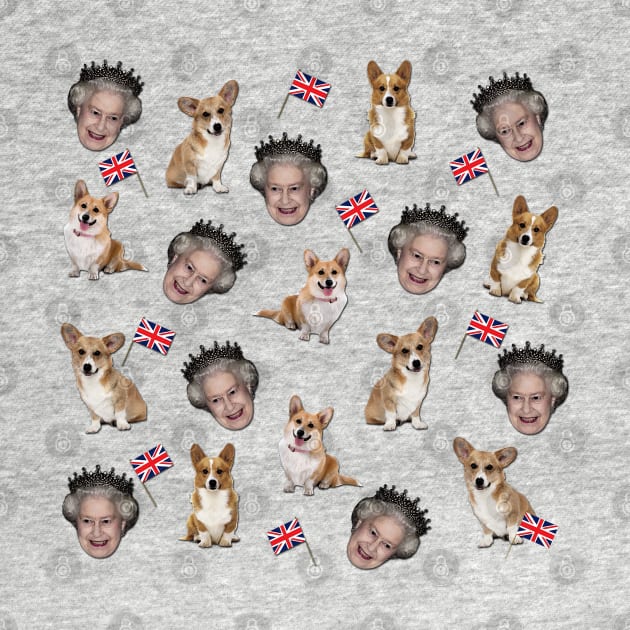 Queen Elizabeth and Corgis by valentinahramov